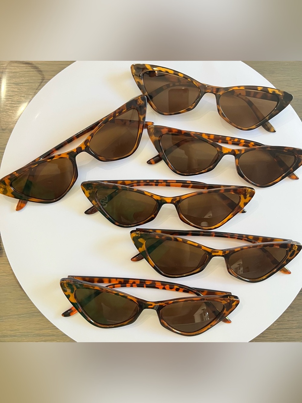 Tortoiseshell Cat Eye Sunglasses - Brown Lenses - Set of 6
